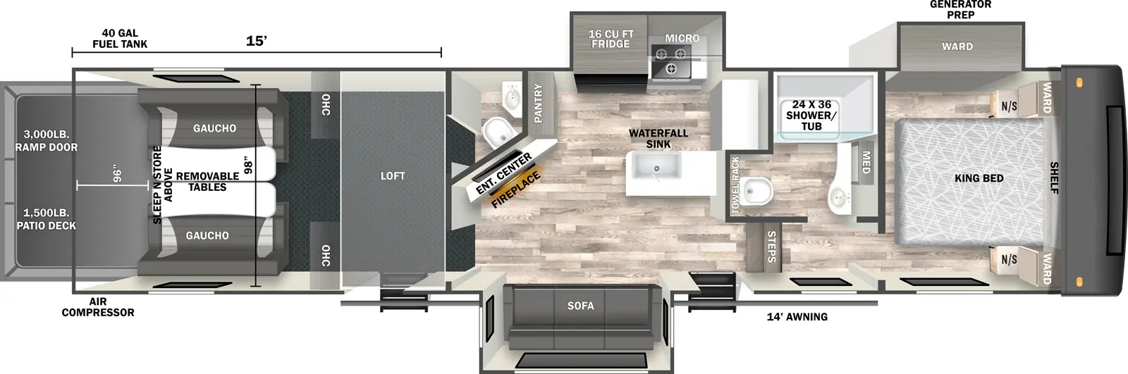 Shockwave 3715GX Floorplan
